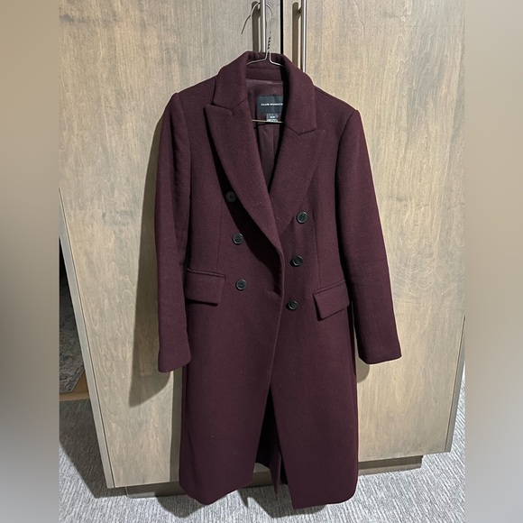 Club Monaco Gemma coat in burgundy - Picture 3 of 5